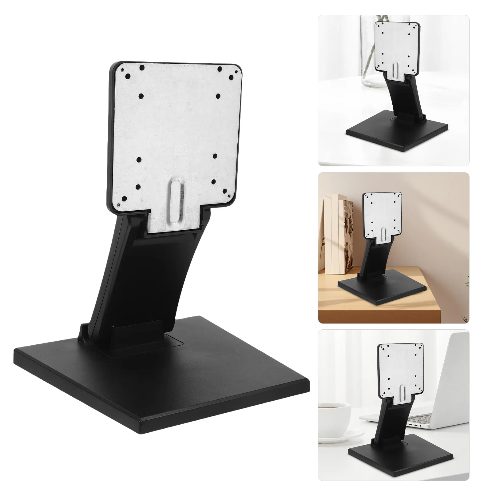 Folding Monitor Stand for LCD TV Touch Screen Computer Displays Adjustable Height Stable Base Space Saving Portable Desktop