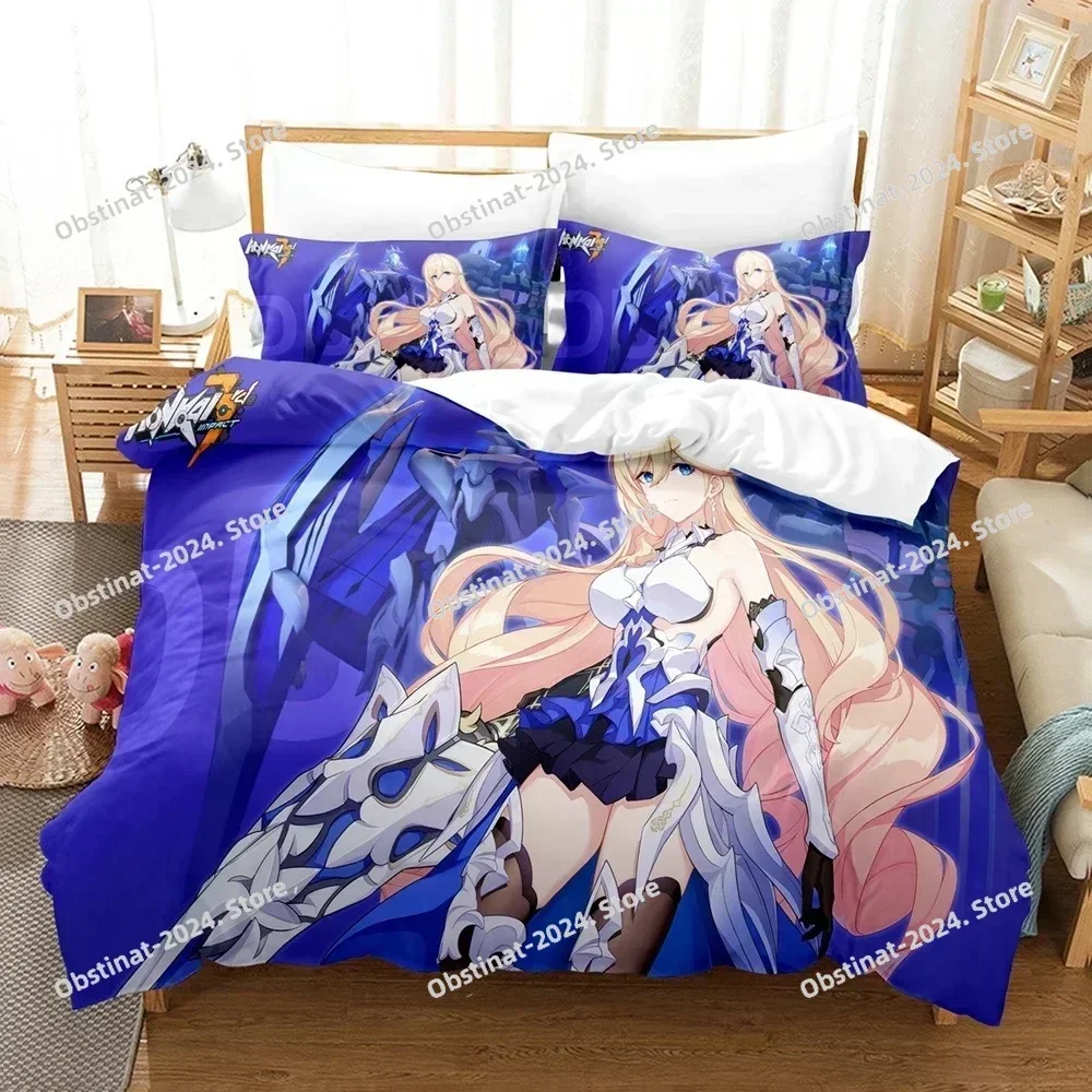 3D Anime Honkai Impact 3rd Bedding Set Printed Decorative Duvet Cover Set Bedclothes Quilt Cover Home For aldult kid teen