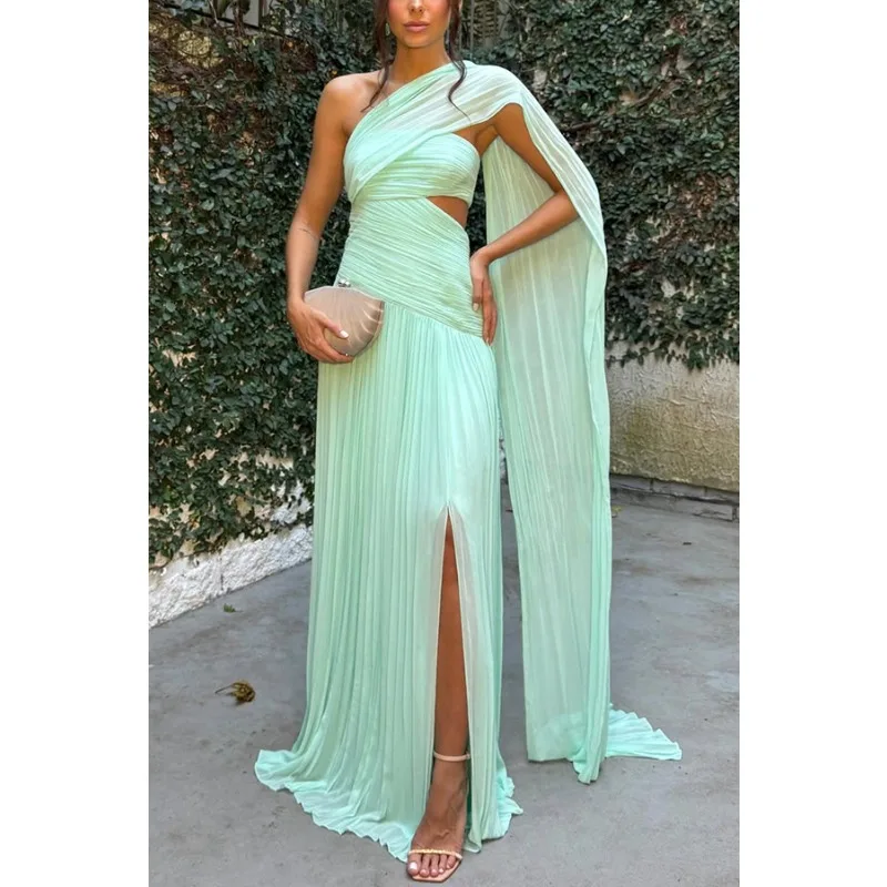 أنيقة المرأة طيات مشد عطلة حفلة فستان ماكسي مثير قبالة الكتف الجوف خارج الشق ضيف مساء كوكتيل حورية البحر فستان طويل