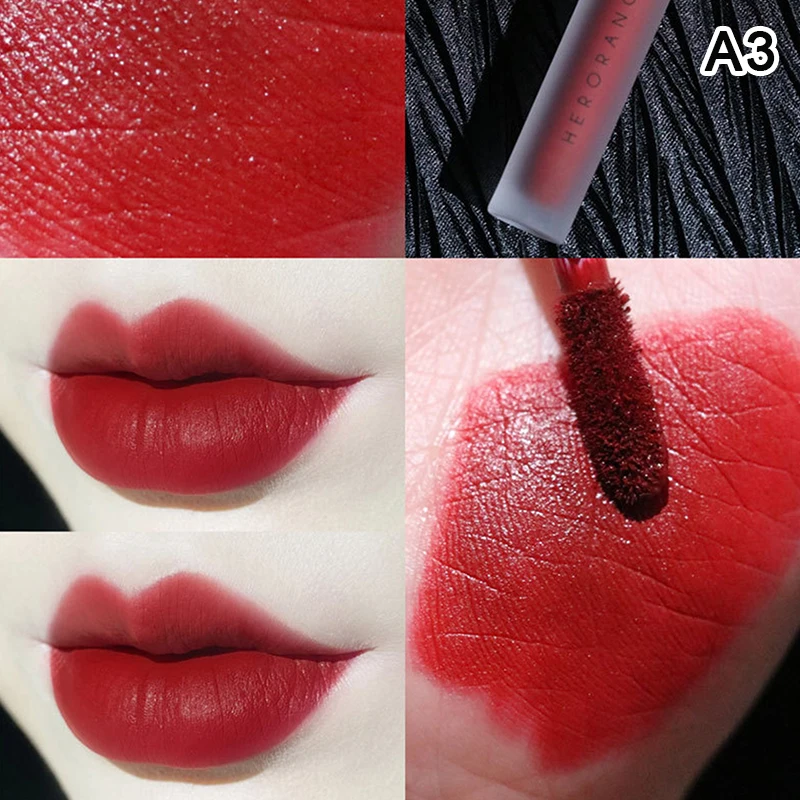 HERORANGE Velvet Matte Texture Lip Mud Lip Glaze Easy To Apply, Non-Smudging, Waterproof, Non-Sticky, Long-Lasting Non-Stick Cup