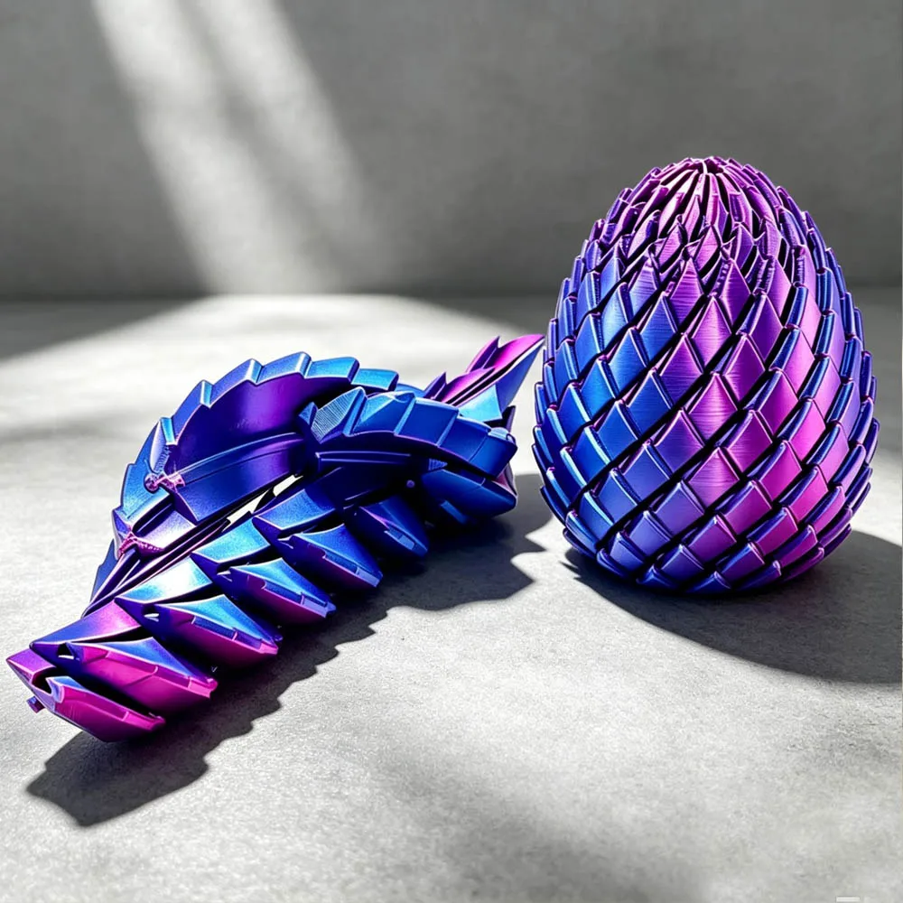 Fun 3D Printed Spiral Fidget Dragon Egg Mini Anti Stress Toy Expandable Sensory Stress Relief Decompression Toy Desktop Decor