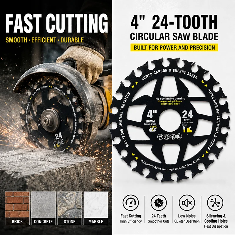 Energy Saving Circular Saw Blade with Anti-Kickback Design Alloy Teeth for Clean Cut Woodworking Fit for Lumber Plywood MDF Tool