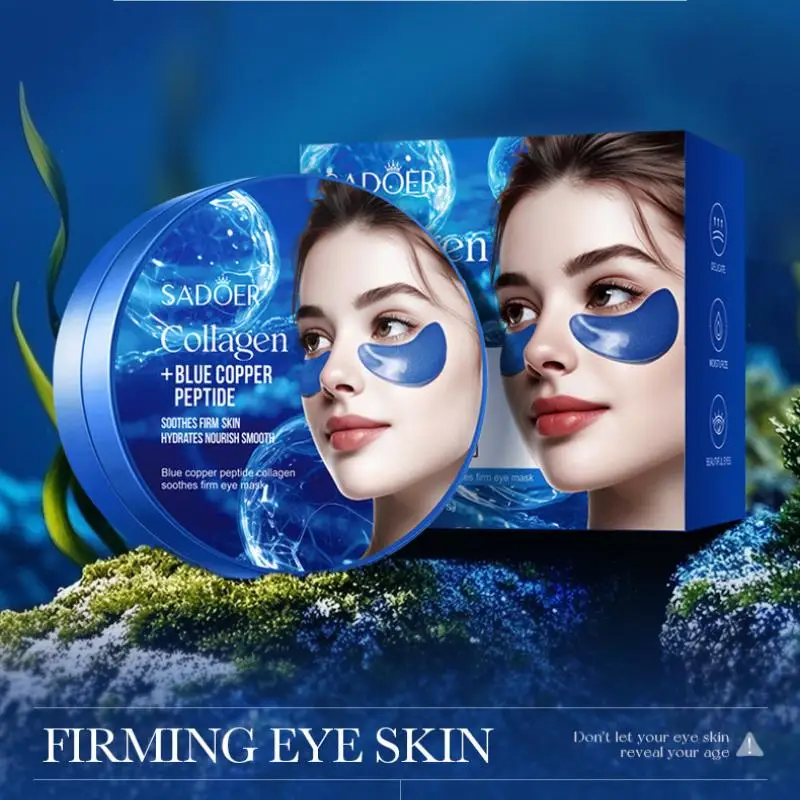 Blue Copper Peptide Collagen Eye Mask Hydrating Nourishing Eye Patches Smooth Gentle Eye Skin Care Under‑eye Beauty Mask Daily