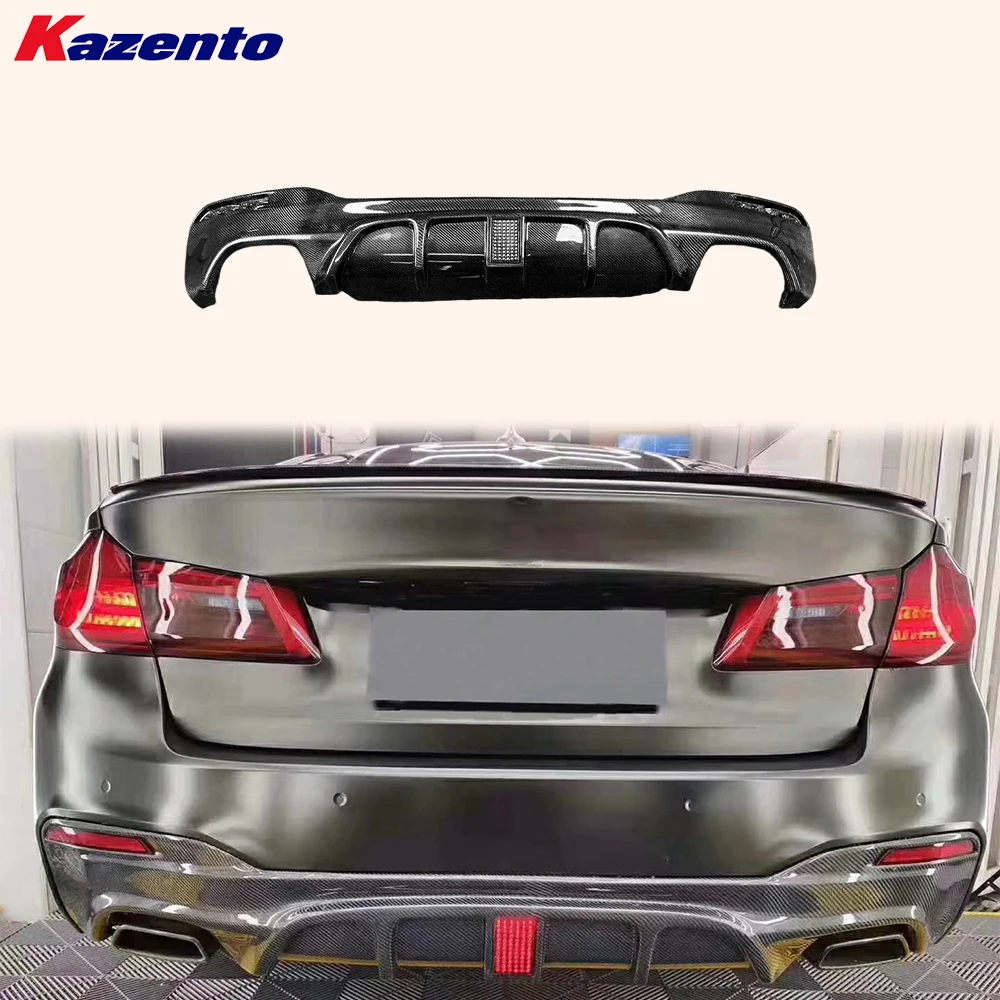 

For BMW 5 Series G30 (17-19 M Sport Only) Carbon F1 Rear Diffuser Lip With Light