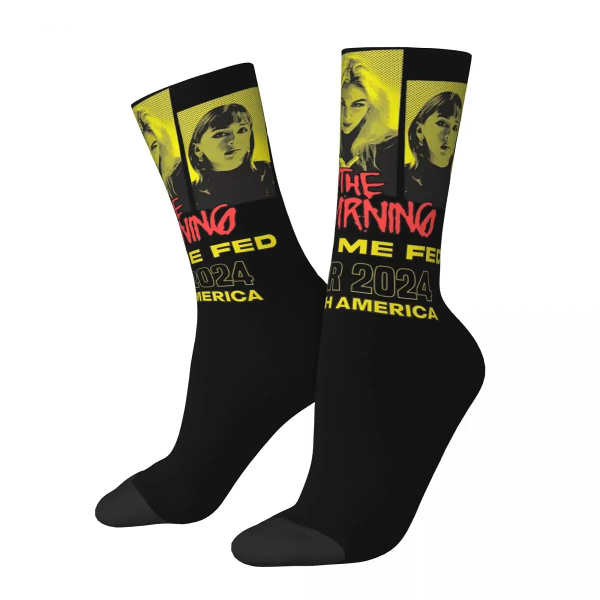 

Male The Warning Band TOUR 2024 Socks Super Soft Funny Happy Rock Music Socks Novelty Accessories Middle TubeStockings Gift Idea