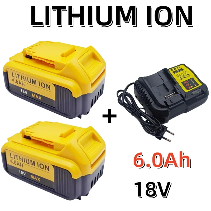 Rechargeable lithium-ion battery for electric tools, 18V 6.0Ah DCB205 DCB201 DCB203 power supply