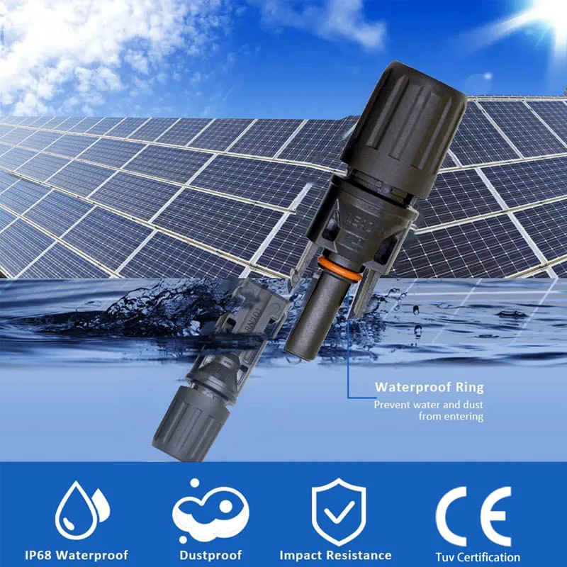 TUV Waterproof IP67 Solar PV Connector Cable Coupler Solar Plug Male Female Used In Solar Panel Connector
