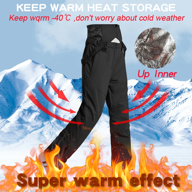 New Winter Windproof Waterproof Ski Pants Men Outdoor High Quality Warm Snow Trousers Winter Male Ski Snowboarding Pants Brand