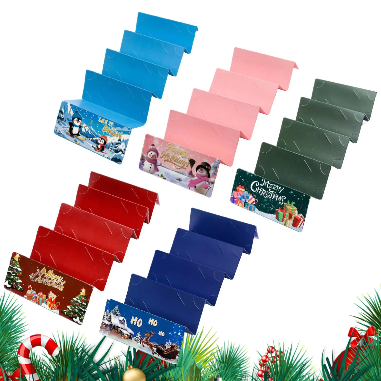 

Christmas Cash Envelopes Paper Scene Prop Centerpiece 10-Slot Christmas Money Holder Envelopes For Cash For Bookshelf Under Tree