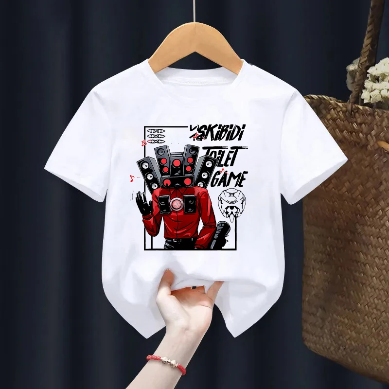 Novo skibidi toalete crianças t camisa criança dos desenhos animados anime impresso t camisas do bebê meninos roupas casuais crianças verão manga curt