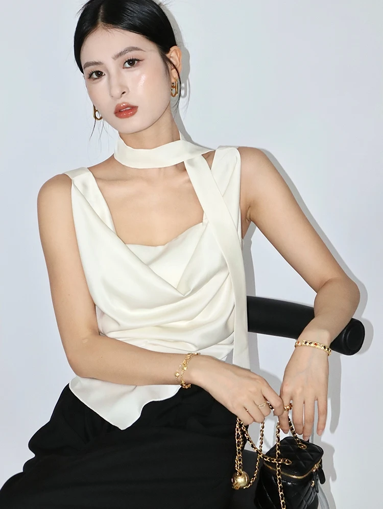 

imane Ice Sensation асимметричный дизайн жилет для похудения удобная ацетатная ткань для поездок на работу Sle женский модный летний наряд