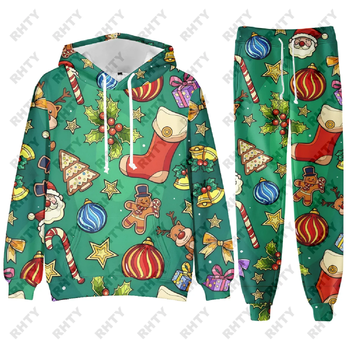 

LCFA Fall Christmas Couple Hoodies Funny PatternDesign Women Men Pullover Long Sleeve Fashion Xmas Gift Matching Sweatshirt