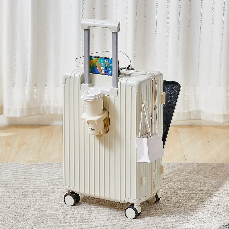 Front Open Suitcase Luggage for Women 2024 New Trolley Case Multi functional Password Box 20 inch Boarding Case Travel bag