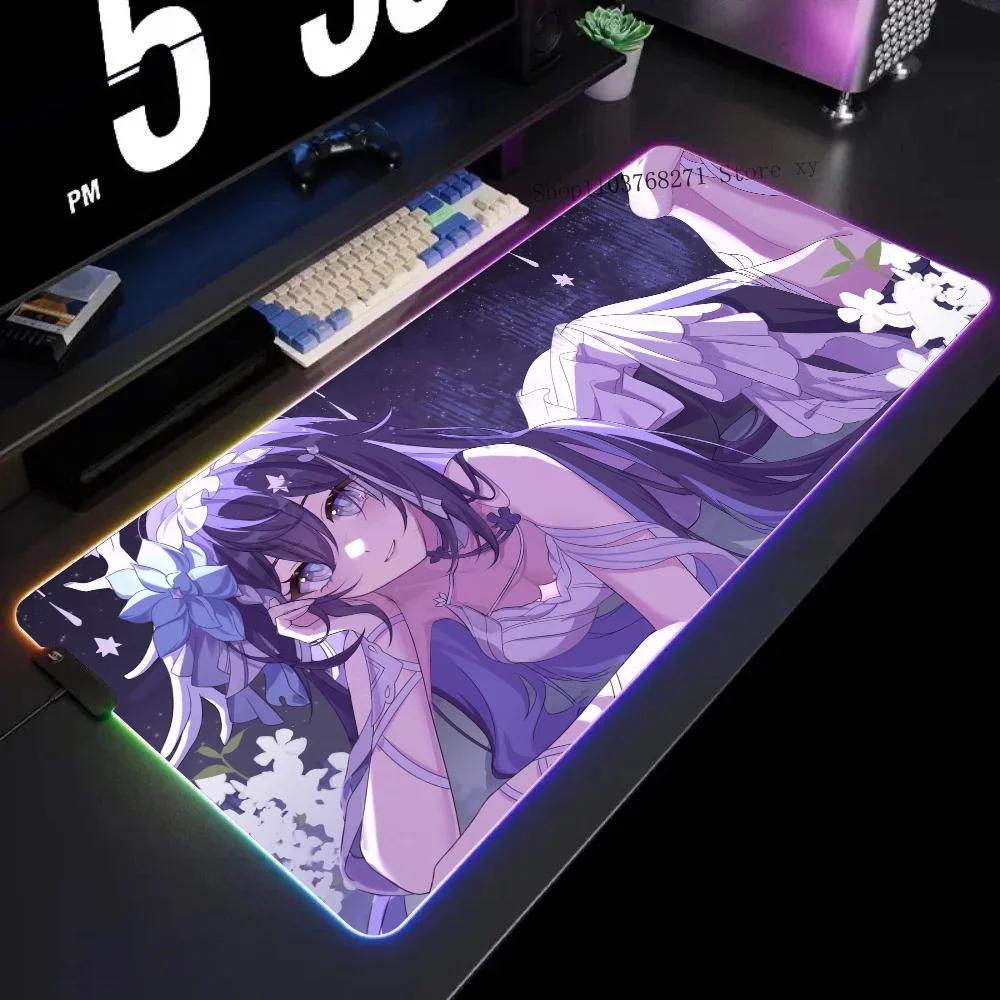 

Seele Vollerei Honkai Impact 3 Mousepad XXL RGB Gaming Mouse Pads HD Black Gamer Accessories Large LED