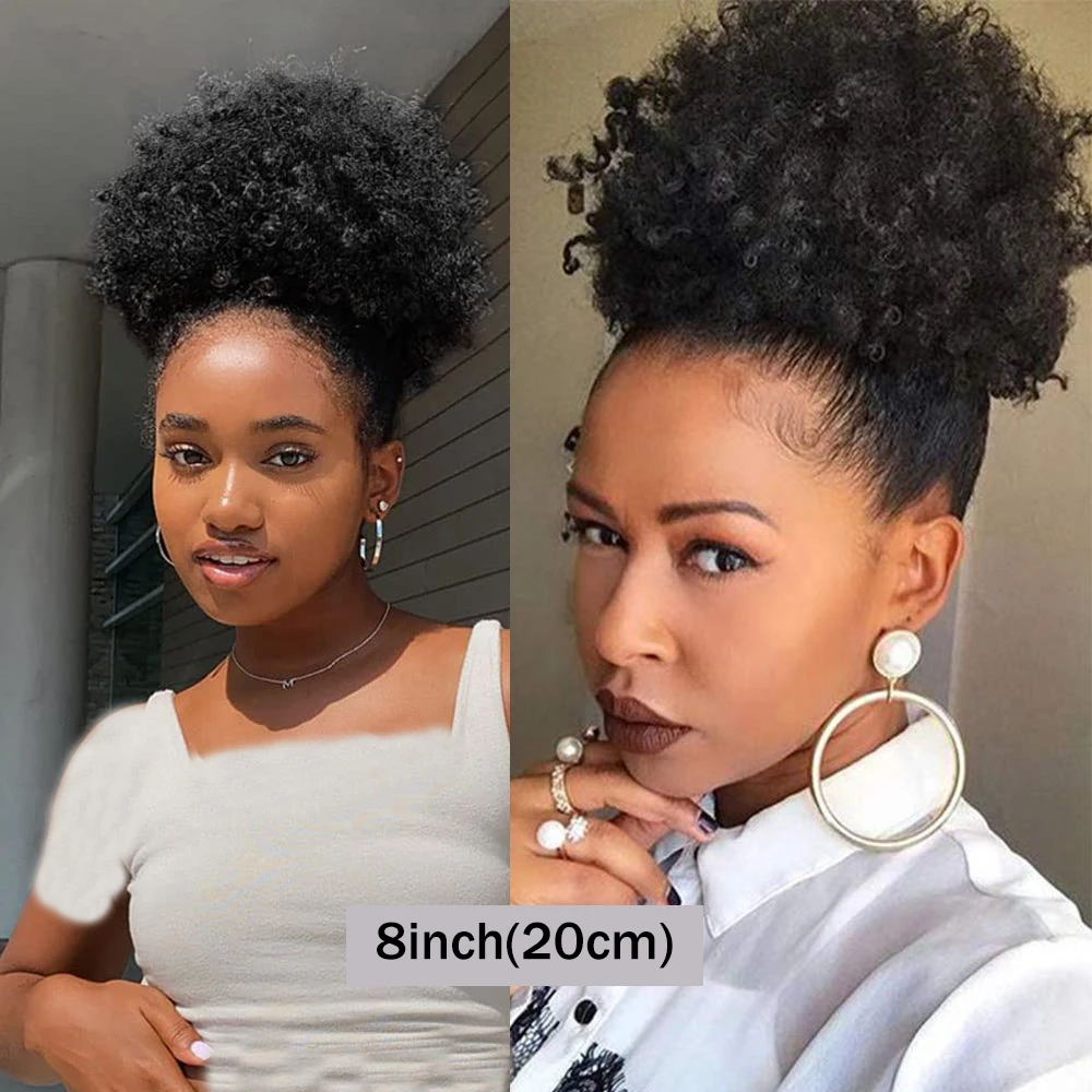 

Афро-кокерельный хвост для чернокожих женщин, афроамериканские накладные хвосты, афро-пуф, кудрявый хвост на шнурке, синтетический