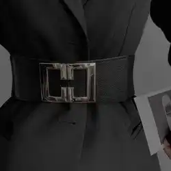 1pcs waist cincher women's matching retro fashion black elastic hanfu traditional wide waist belt for daily wear, suitable for a
