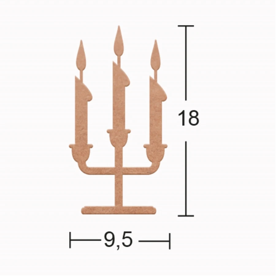 H141 Candlestick Trinket, 18mm Figurative Wood Object