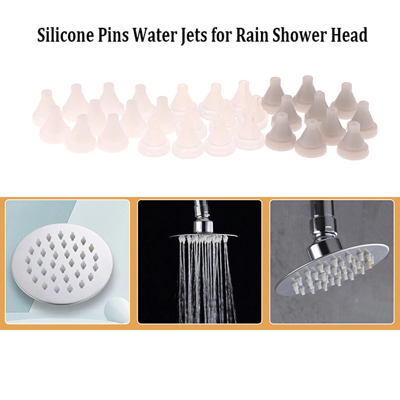 

50 Pcs Shower Head Nozzles Replacement Silicone Jets for Rain Shower Panel Universal 4mm Hole Size