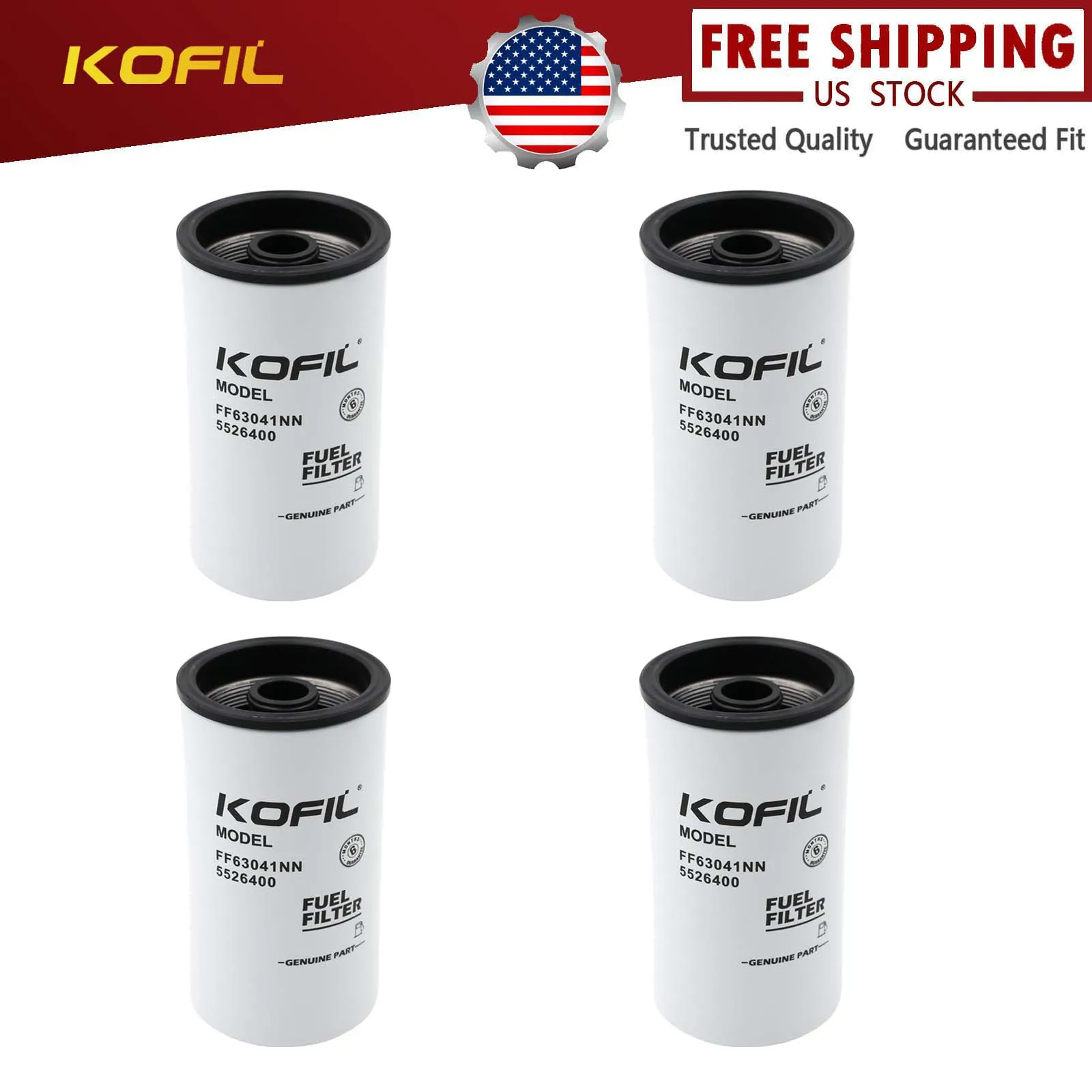 

4PCS FF63041NN Fuel Filter,For Cummins Stage V L9 2020-2022,For Cummins Stage V OSB 6.7L 2020-2022, For B6.7L 2020-2022,5526400