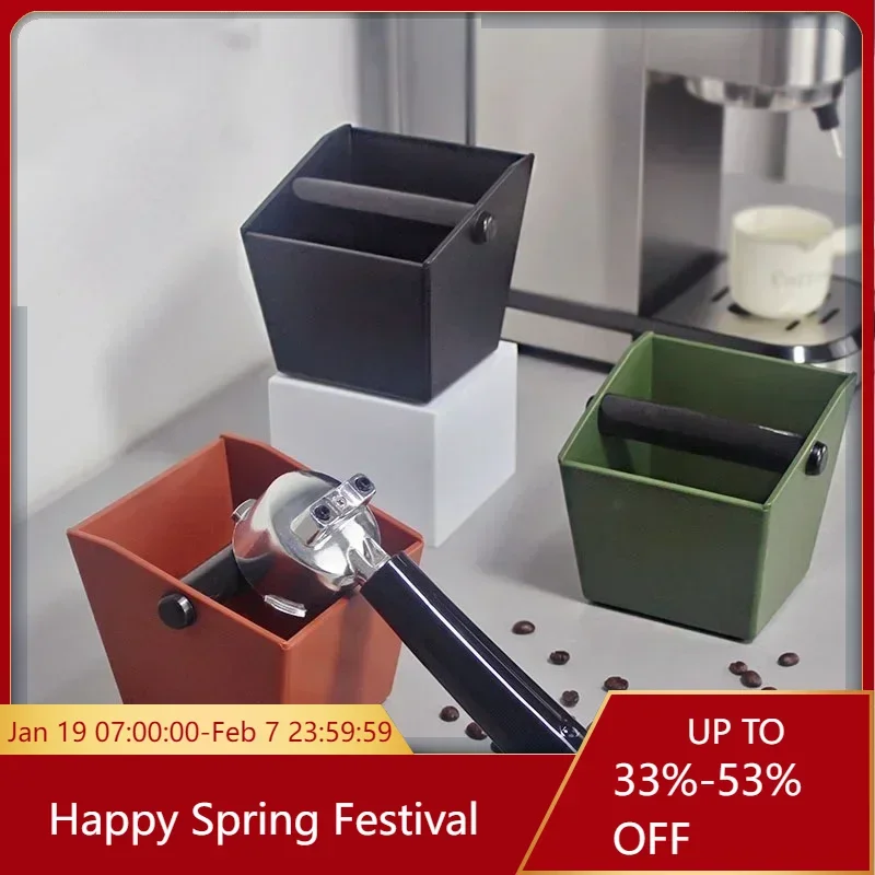 Coffee Grounds Bucket Espresso Coffee Grounds Container Coffee Knock Box Powder Beveled Waste Anti Slip Household Drink Tools