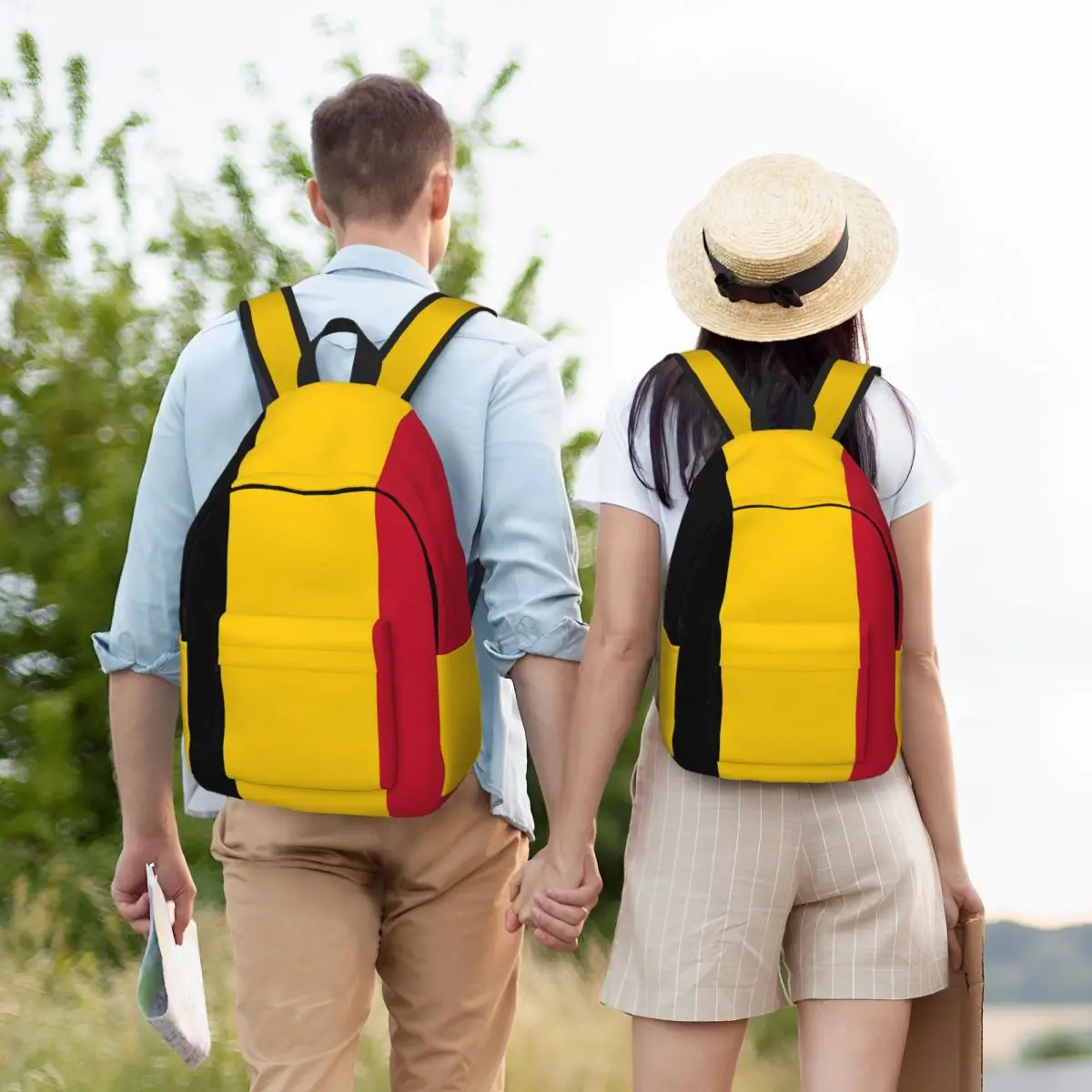 

Belgium Flag Backpack Student BookBag Kids School Bag Computer Shoulder Bags for Men Women