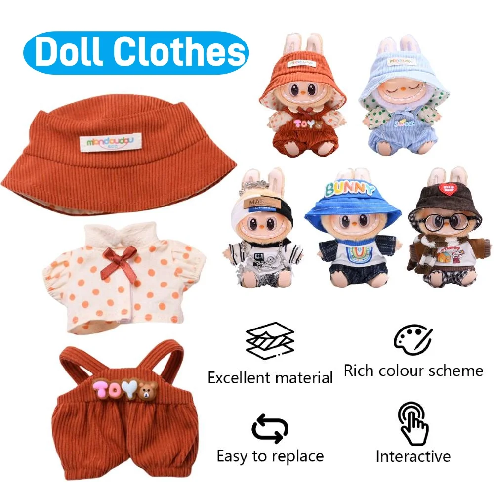 

17cm Labubu V2 V1 Trendy Clothes Outfit Accessories Idol Doll Clothing for Kid Gift Labubu Dolls Accessories for Labubu V1 V2