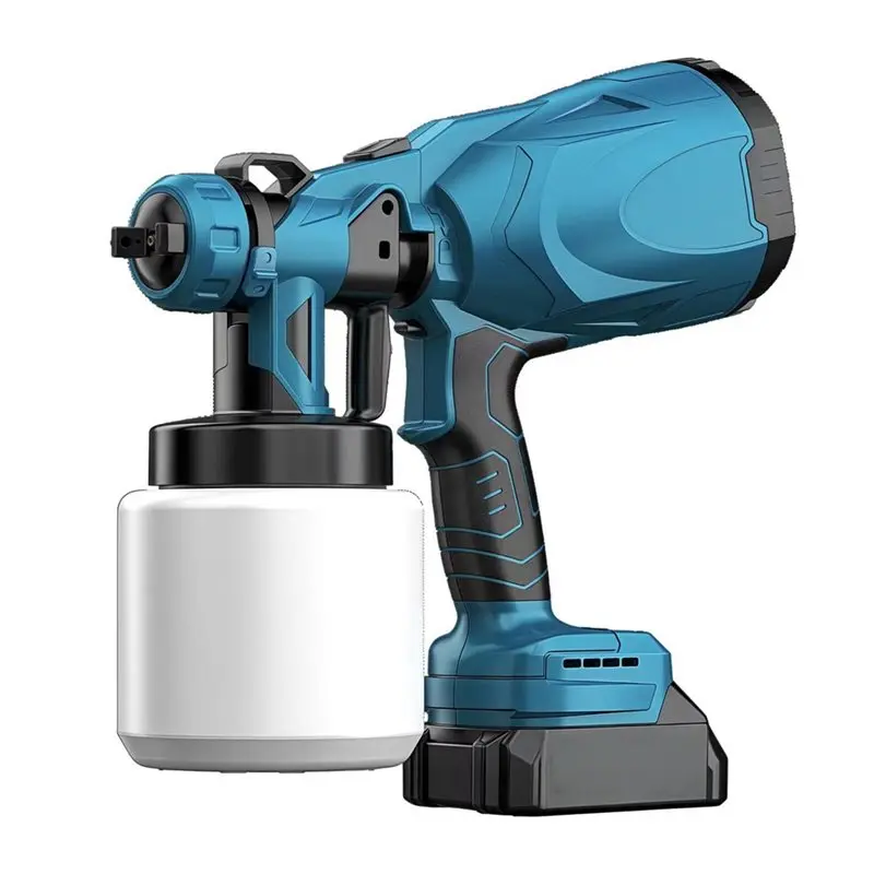 EYFL-Paint Sprayer Portable Electric Spray Gun Auto Furniture Steel Coating Airbrush For 18V Battery EU Plug Household