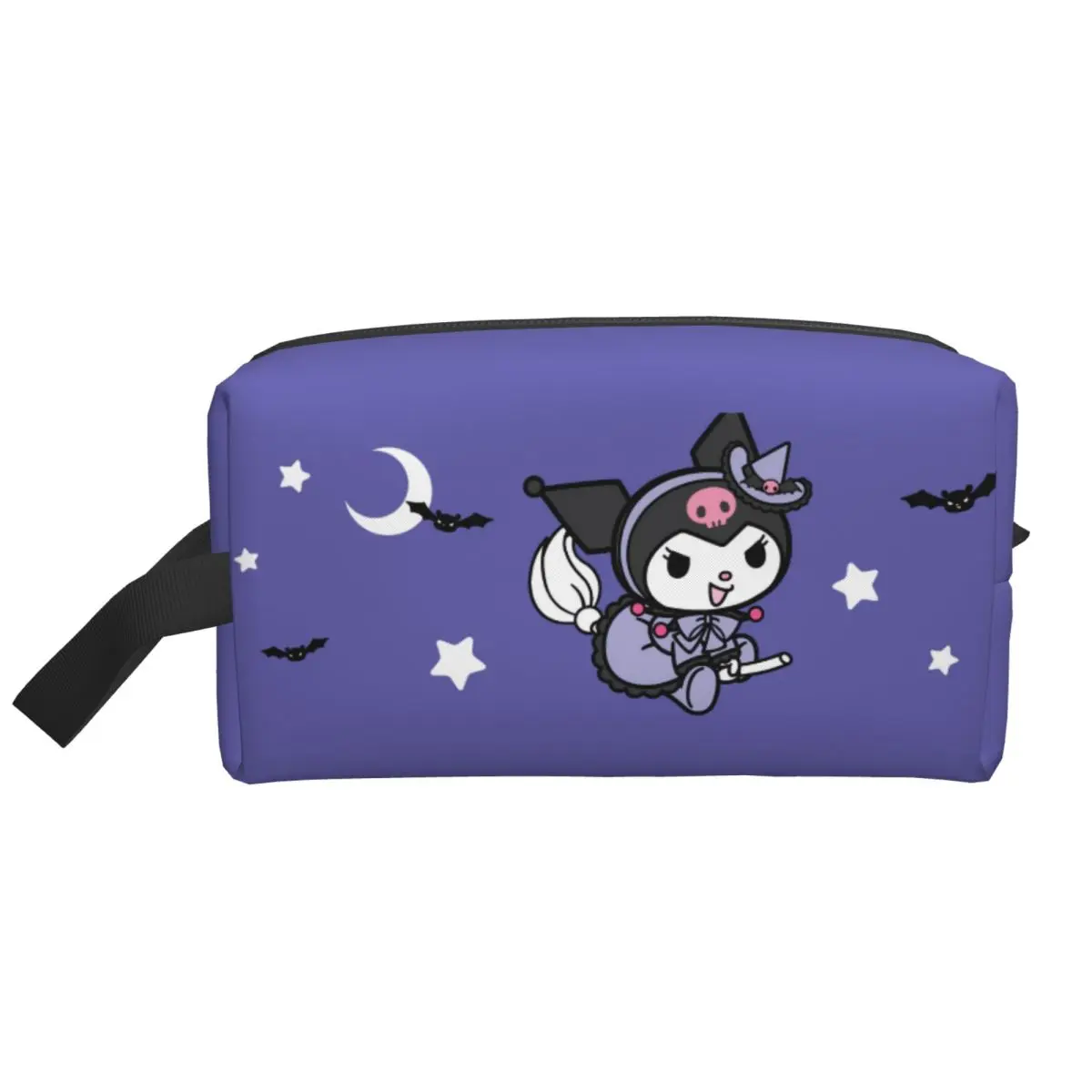 Custom Cartoon Kuromi Skull Makeup Bag for Women Travel Cosmetic Organizer Kawaii Cute Rabbit Anime Storage Toiletry Bags