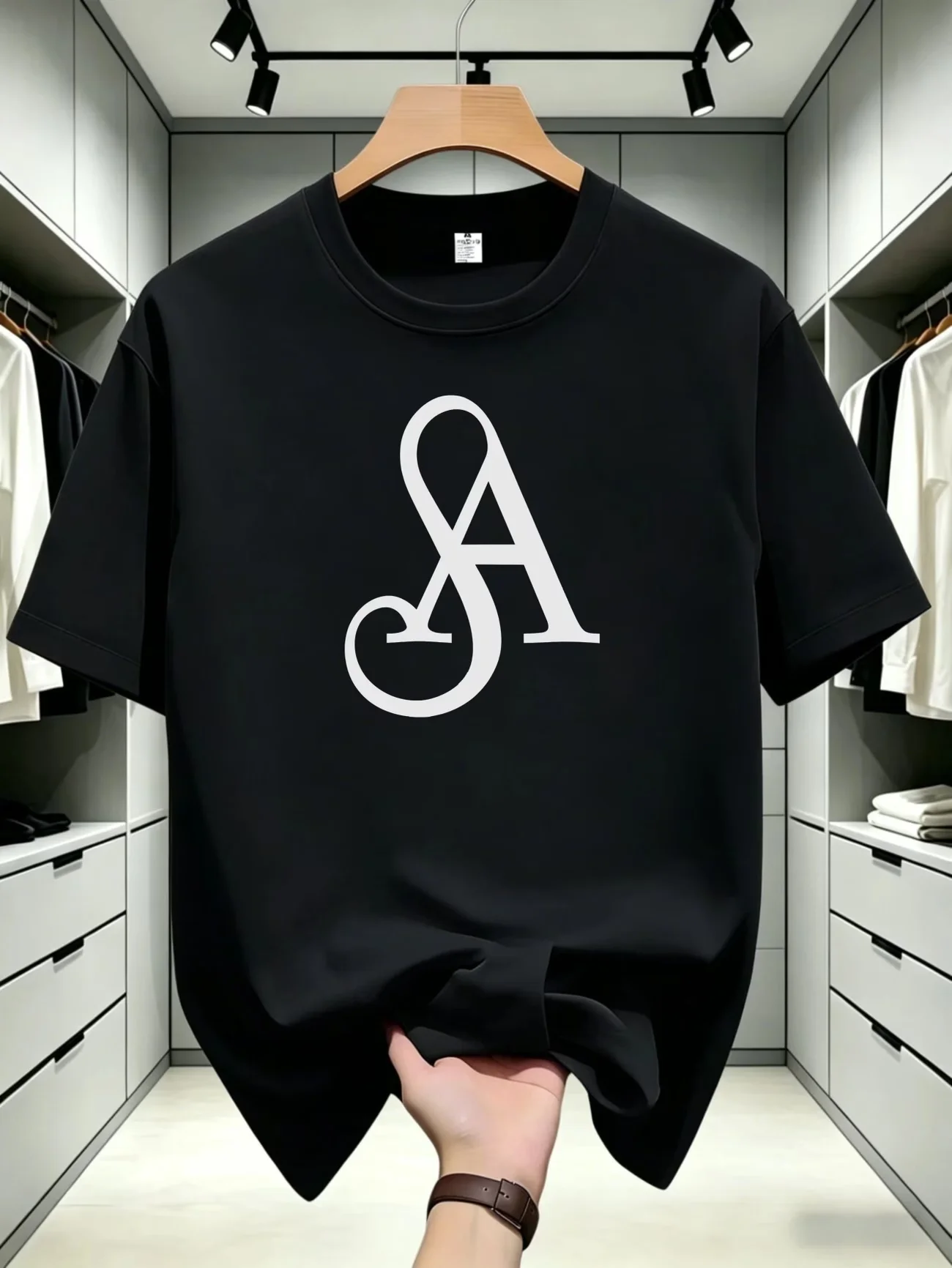 Hit Product Comfortable Men's T-shirt Stylized Letter A Design Fashion Design Printed T-shirt Trendy Design Street Fashion