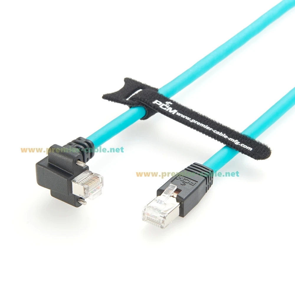 UP/Down Elbows RJ45 Male to Male Cable 10Gbps CAT6A Ethernet GigE Vision Cable High Flex for Industrial Camera Machine Vision