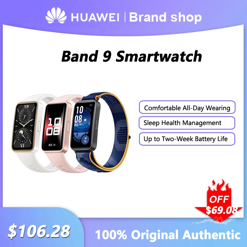 HUAWEI Band 9 Smartwatch Sleep Health Management 1.47'' AMOLED Display Fitness Sports Bracelet Comfortable All-Day Wearing