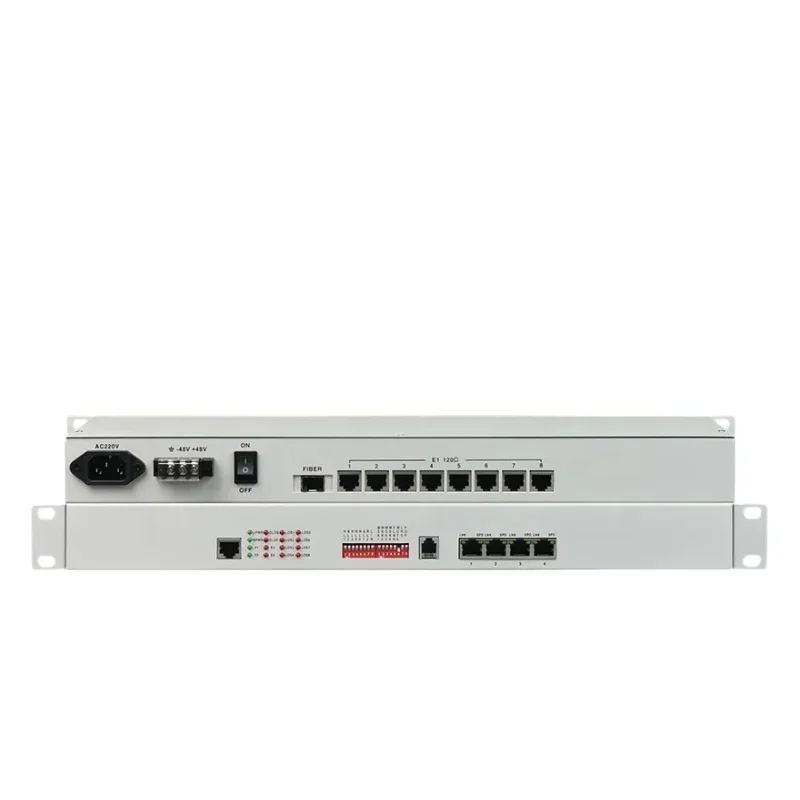 8E1 Optica PDH Multiplexer ระบบส่งสัญญาณแสงแบบจุดต่อจุด พร้อม 4GE (100/1000M) อีเธอร์เน็ต ระบบจ่ายไฟคู่