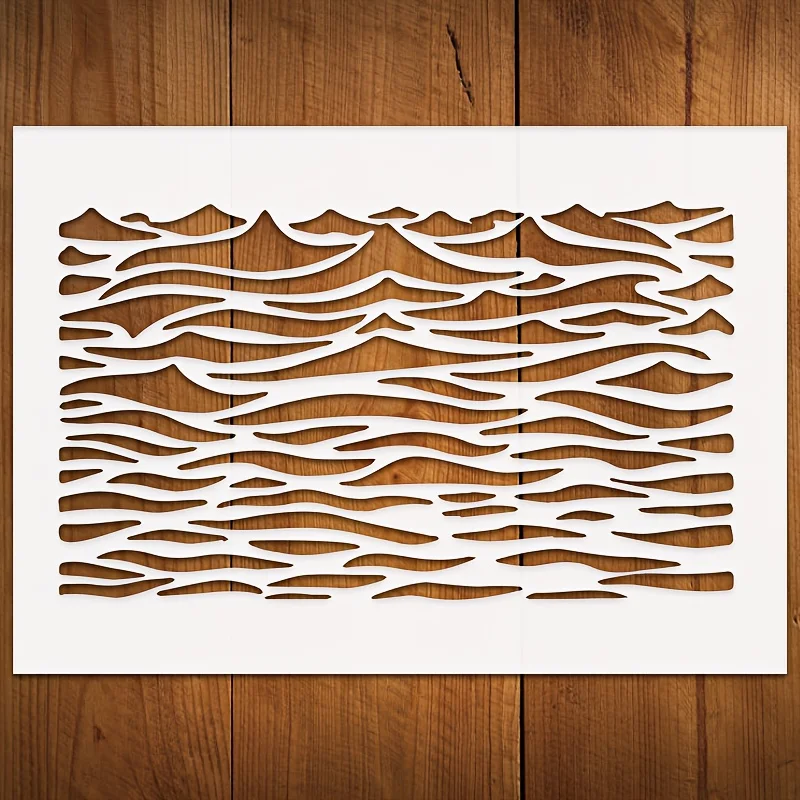 A4 Waves DIY Stencils for Wall Painting and Scrapbooking