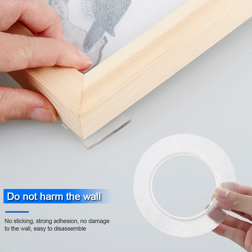 1/3/5M Double Sided Tape Transparent Acrylic Reusable Waterproof Adhesive Tracsless Tape Gadget Cinta Doble Cara Nano Tapes view 3