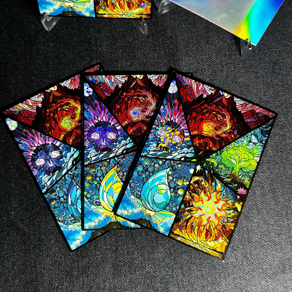 60PCS 66X91MM HOLO Art Trading Card Sleeves Game Card Sleeves Standard Size Card Protector for PTCG/MGT view 5