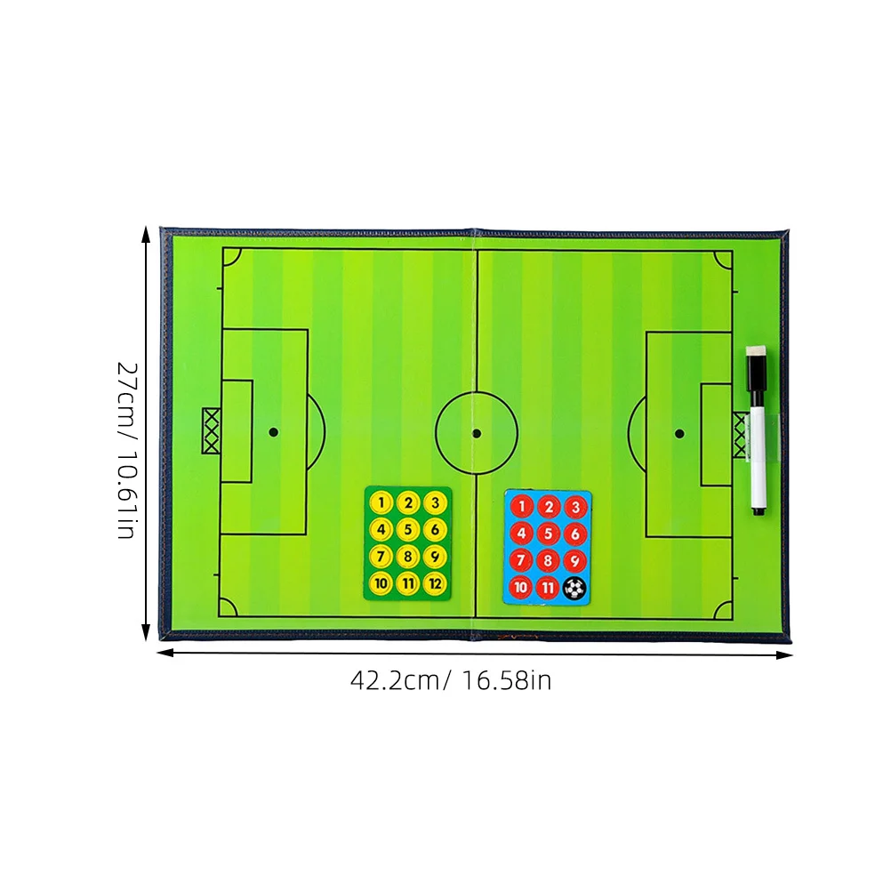 2-delig PVC magnetisch voetbalcoachingbord Herbruikbaar wisklembord Groene markeerstift Koelkast Tactisch plan