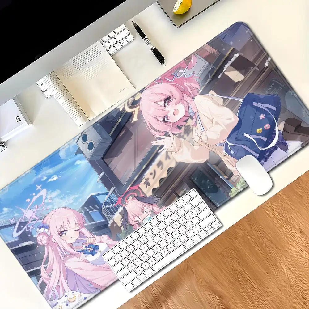 

XXL Blue Archive Gaming Mouse Pad - Waterproof Anti-Fray Surface, Smooth Control, Non-Slip PC Laptop Desk Decor for Lovers