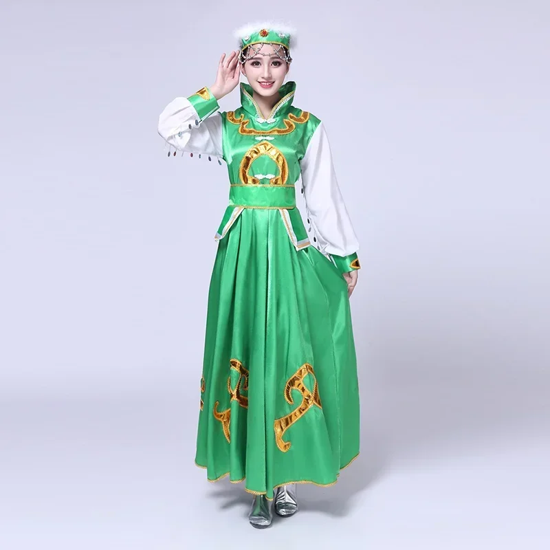 Mongolian Show Serve Mongolia Dance Clothing Inner Mongolia Dance Clothing Mongolia Robe Ethnic Minority Performance Skirt