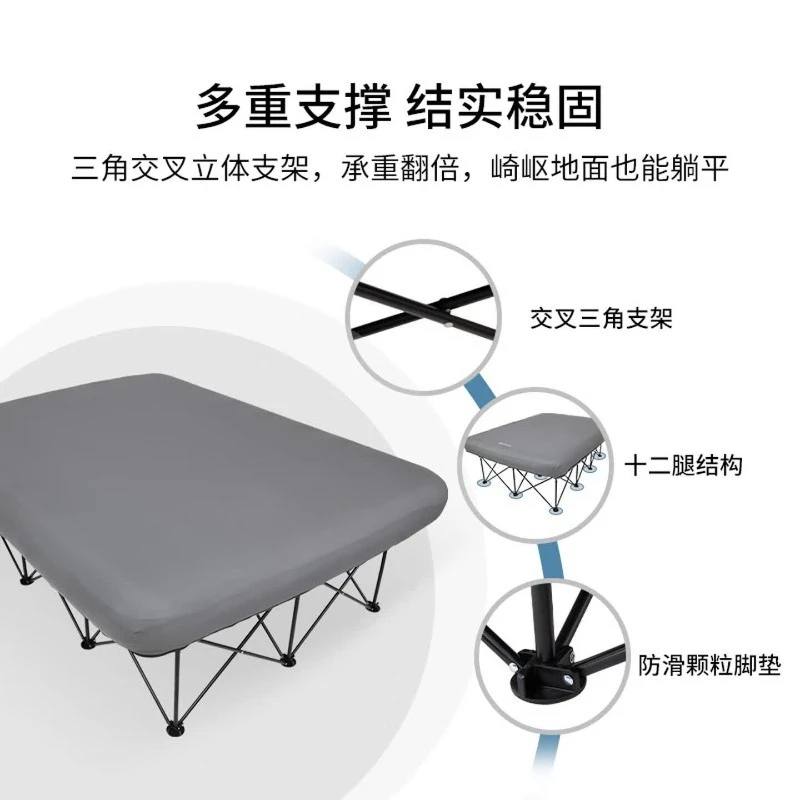 Double inflatable bed, folding bed outdoor camping mattress off the ground inflatable bed