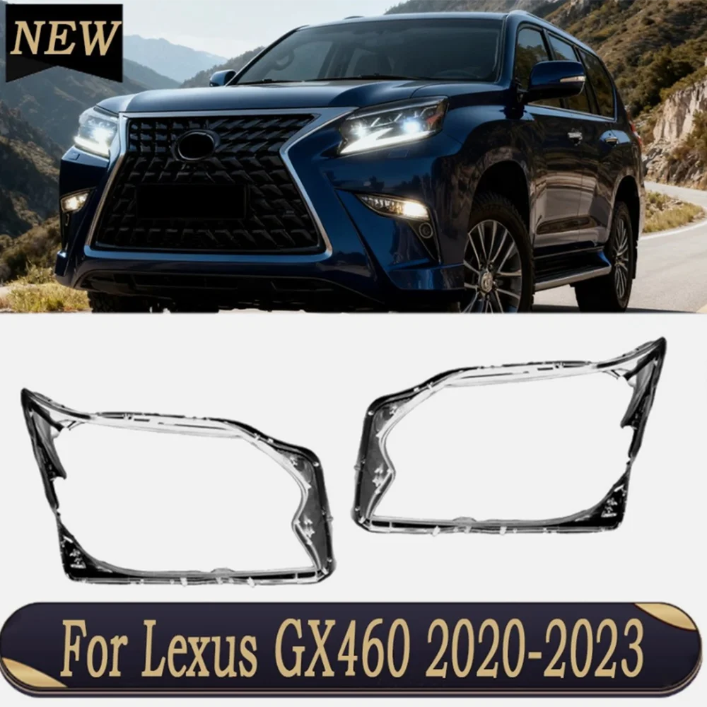 لكزس GX400 GX460 2014 2015 2016 2017 2018 كشافات مصباح قذيفة غطاء المصباح عاكس الضوء شبكي استبدال العدسة الأصلية #2