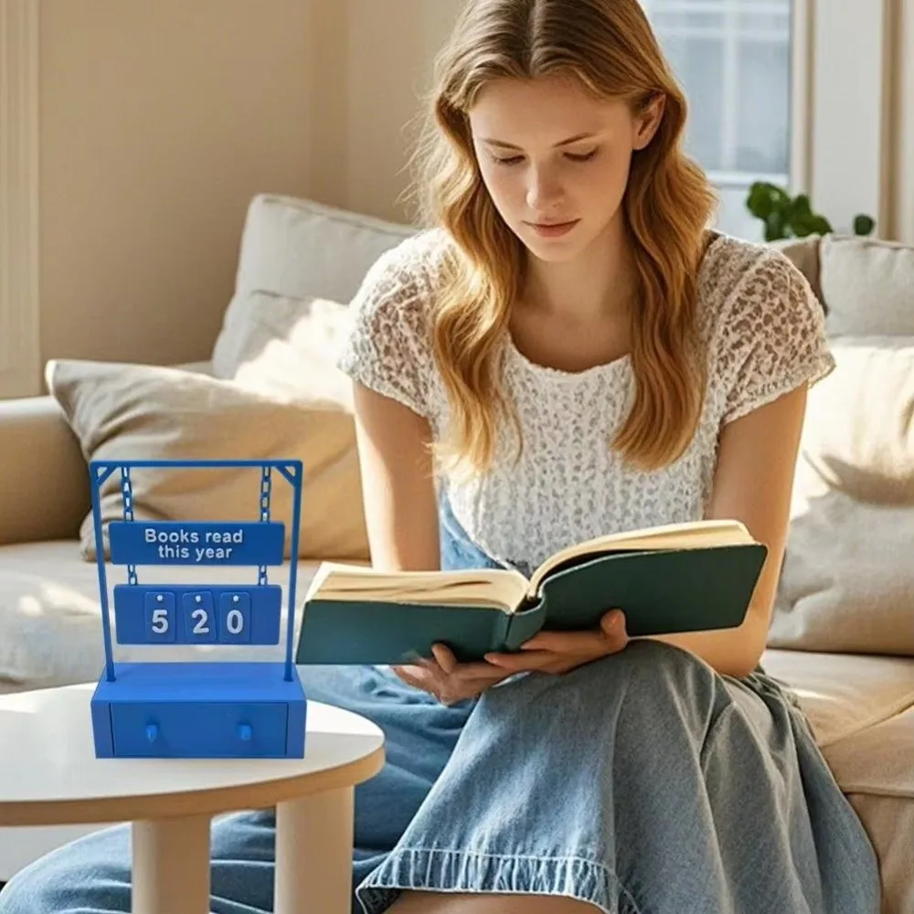 Wear Resist 3D Book Read Counter Books Read This Year Bookish Decor Hanging Book Counter Number Display Drawer Bookshelf Counter
