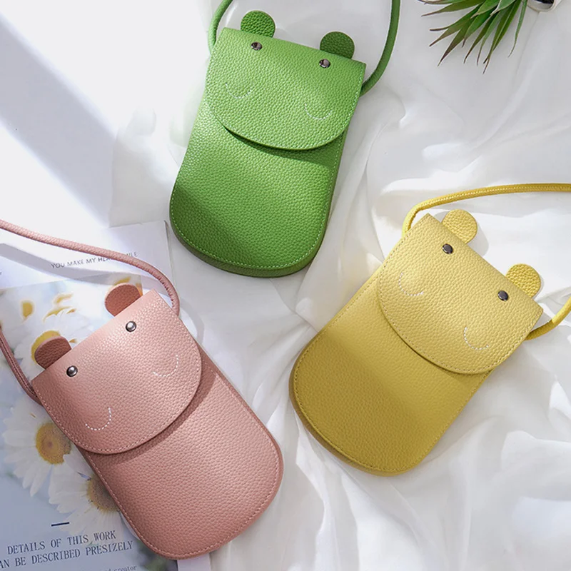 Hot Sale Genuine Leather Women Shoulder Bags Multiple Colors Cute Hippo Crossbody Bag for Girls Mini Square Bag Phone Pouch