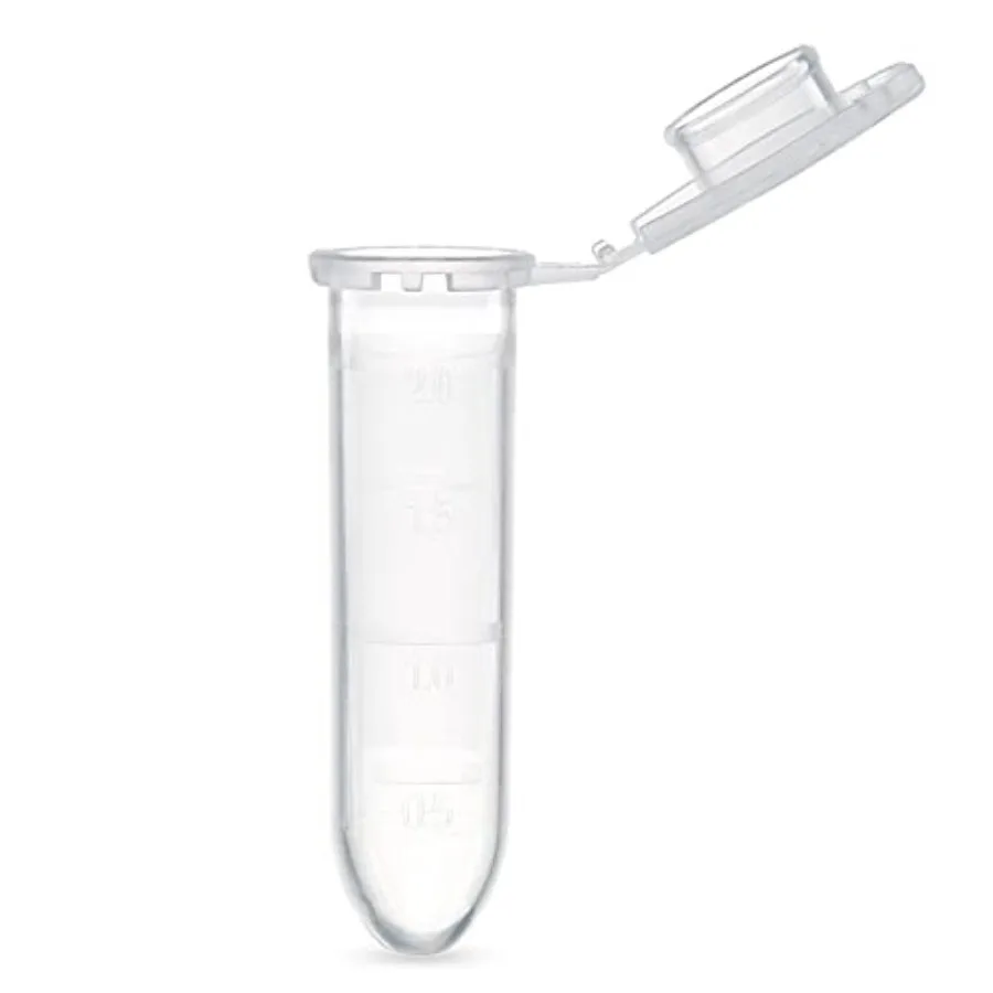 

111568 Polypropylene Graduated Microcentrifuge Tube with Snap Cap Round Bottom Natural 2mL Capacity Pack of 1000