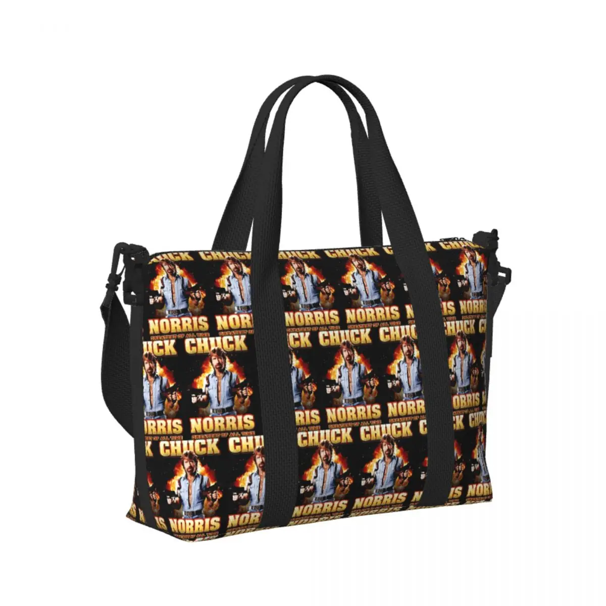 

Chuck Norris Greatest Of All Time Beach Travel Bag Large Capacity Tote Bags for Gym Yoga Women Shopping Duffle Shoulder Bag