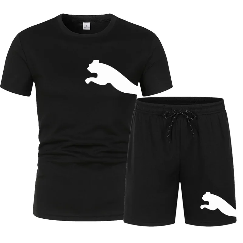 

Summer 2026 Trendy Casual Sports Two-Piece Set for Youth Men Short-Sleeved T-Shirt And Shorts Combo Sportswear Set