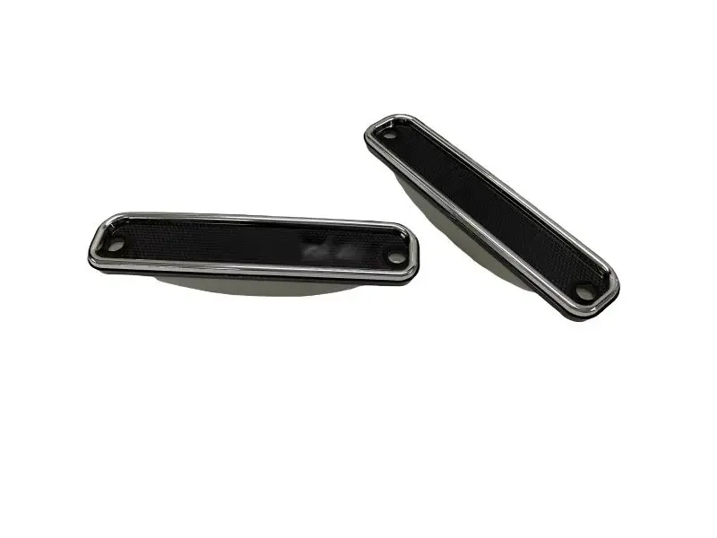 

Exquisite Show-Quality 2 Pc Front Signal Side Marker Lights Pair Black Lens With Chrome Trim For Chevy Gmc Pickup Truck 73-80