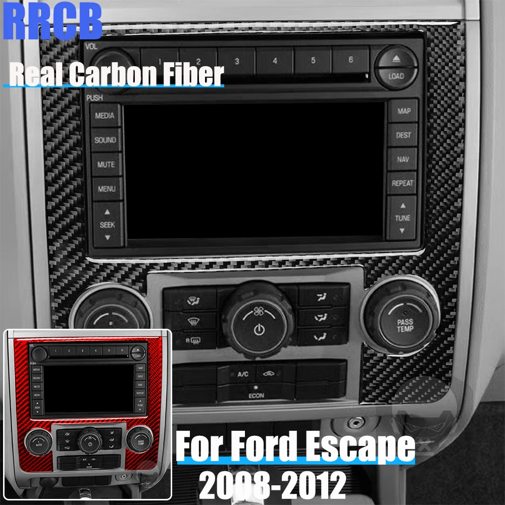 

Настоящее углеродное волокно, автомобильные аксессуары, навигационная рамка, накладка, мягкая наклейка для Ford Escape 2008-2012, для Mazda Tribute 08-11