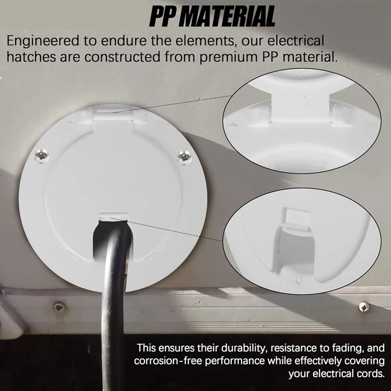 ช่องต่อสายไฟฟ้า RV แบบกลม2แพ็คสำหรับช่องต่อสายไฟฟ้า RV รถพ่วง RV ที่มีสกรู