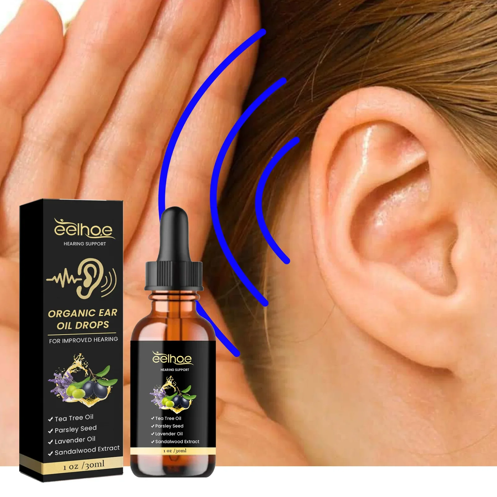 30ml Ear Oil Drops Clean Earwax Relieve Tinnitus Ear Back Deafness Earache Discomfort Ringing Ear Hard Hearing Health Care Serum