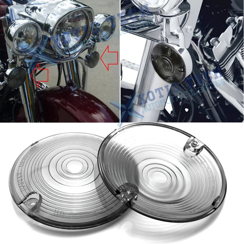 

2pcs Turn Signal Light Lenses Lens Cover For Harley Touring Road King Glide Electra Heritage Softail Classic FLSTC accessories